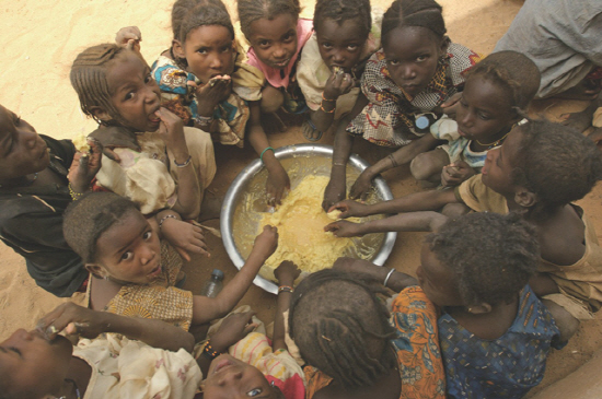 유엔 식량농업기구(FAO)의 2015년 자료에 따르면 전 세계 7억9,500만명의 사람들이 식량난에 의한 영양결핍에 고통 받고 있다. 이중 7억8,000만명이 개발도상국에 살고 있다.<BR><BR>