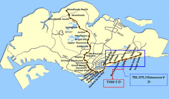 싱가포르 Thomson-East Coast Line T308 위치도
