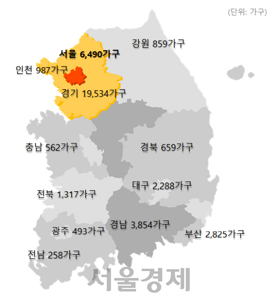 지역별 아파트 분양예정 물량. / 자료=부동산114