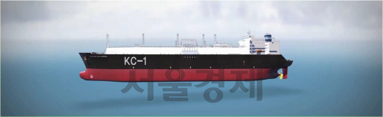 한국형 LNG선 화물창인 ‘KC-1’이 탑재된 액화천연가스 운반선 모습. / 사진제공=가스공사