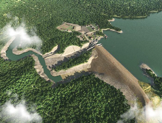 한국농어촌공사가 설계 및 공사감리를 맡은 인도네시아 까리안댐 건설사업 조감도. 오는 2018년 이 댐이 완공되면 인근 지역 생활 및 농업 용수 부족이 해결된다. /사진제공=농어촌공사
