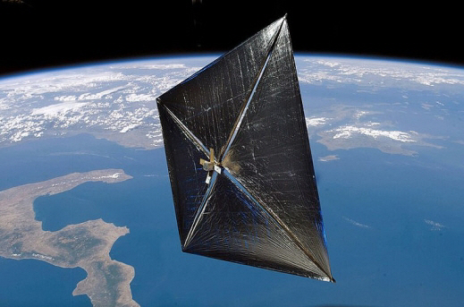 NASA의 나노세일-D2가 저 지구궤도에 진입해 성공적으로 시험되고 있다. /사진=NASA