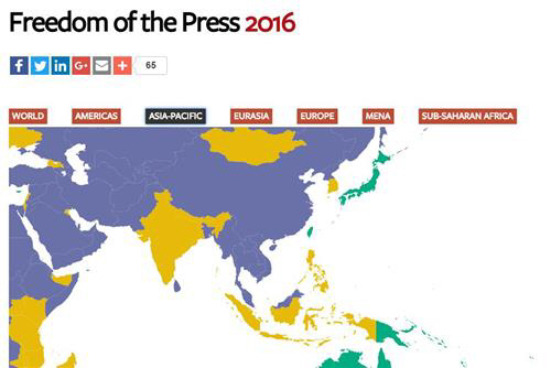 韓, 여전히 ‘부분적 언론자유국’ 벗어나지 못해… ‘66위‘’