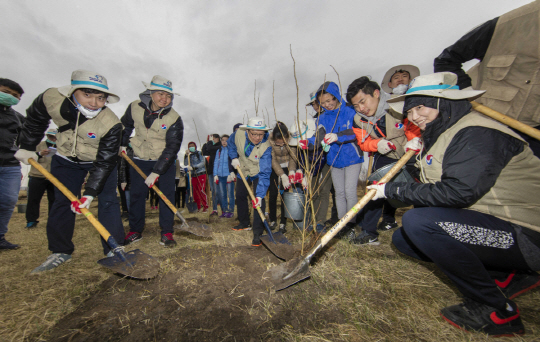 13년 연속 몽골에서 나무심기 활동 나선 대한항공