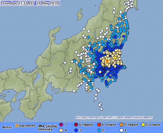 일본 지진, 관동지방 이바라키현 규모 5.6 강진…해일 우려는 없어
