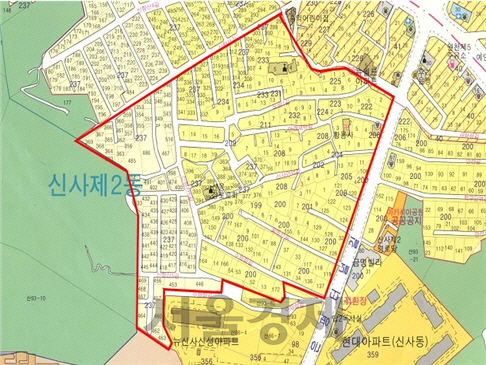 최근 주거환경관리사업 대상지로 확정된 서울 은평구 신사동 200~237번지 위치도./제공=은평구