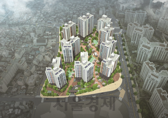 GS건설이 서울 은평구 응암3구역을 재건축해 짓는 ‘백련산 파크자이’ 아파트 단지 조감도. / 사진제공=GS건설