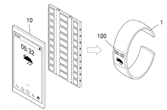 삼성의 스트레처블 디스플레이 기반 변신 스마트폰 도면. /자료=한국특허정보원