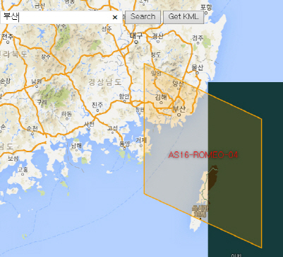 웹상에 나타난 ‘인그레스’ 구역 중 ‘부산’해당 지역./출처=‘인그레스’ 설정 구역 지도 캡쳐