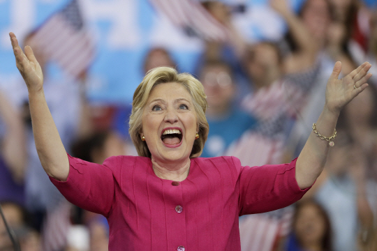 힐러리 클린턴 미국 민주당 대선후보/AP연합뉴스