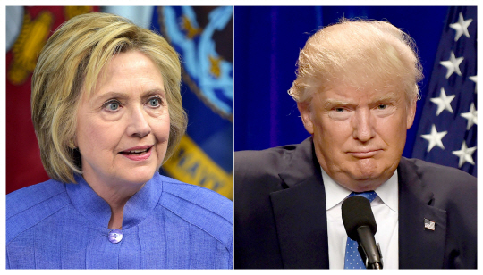힐러리 클린턴 민주당 대선후보(왼쪽)와 도널드 트럼프 공화당 대선후보/AFP연합뉴스