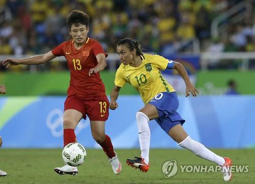 브라질-중국 경기 장면./사진=연합뉴스