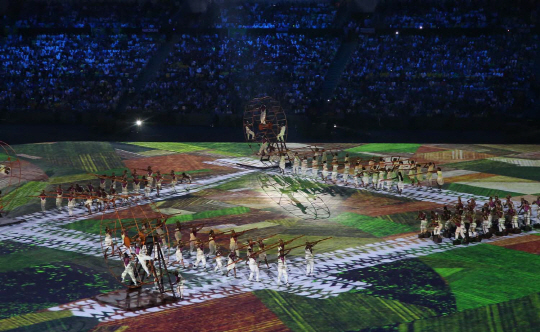 5일 오후(현지시간) 리우데자네이루 올림픽 개막식이 마라카낭 경기장에서 열리고있다./리우데자네이루=올림픽사진공동취재단