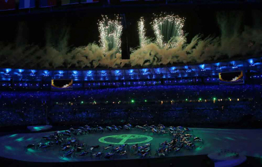 5일 오후(현지시간) 리우데자네이루 올림픽 개막식이 마라카낭 경기장에서 열리고있다./리우데자네이루=올림픽사진공동취재단