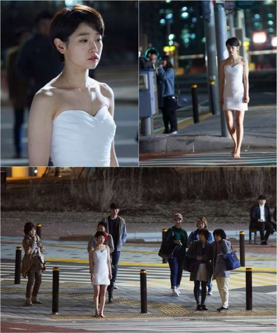 ‘신네기’ 박소담, 한 겨울 웨딩드레스에 맨발로 거리 방황…‘무슨 일?’