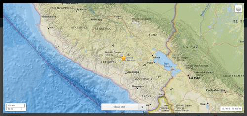 페루 남부 지진, 최소 4명 사망 ‘진도 5.4’