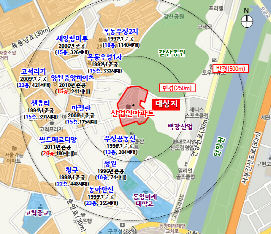 최근 재건축 정비계획안이 통과된 서울 구로구 고척동 산업인아파트 위치도.   /자료=서울시