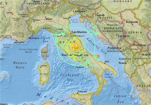 이탈리아 중부 페루자 근처 ‘규모 6.2 지진 발생’