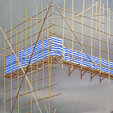 김지은 ‘줄무늬 프로젝트(Stripe Project)’, 알루미늄 위에 시트지 등, 91.5x91.5㎝, 2015년작. /사진제공=갤러리시몬