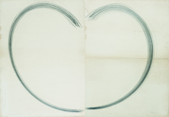 이건용 ‘신체드로잉 76-3’ 종이에 연필로 그린 1976작, 109.5x157cm /사진제공=갤러리현대