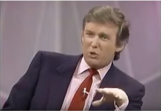 1988년 미국의 인기 토크쇼인 오프라윈프리쇼에 출현한 트럼프./오프라윈프리쇼 캡처