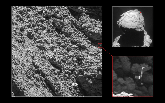 인류 역사상 최초로 혜성에 착륙해 탐사활동을 벌이다 실종된 로봇 ‘필레’의 위치가 확인됐다. /연합뉴스