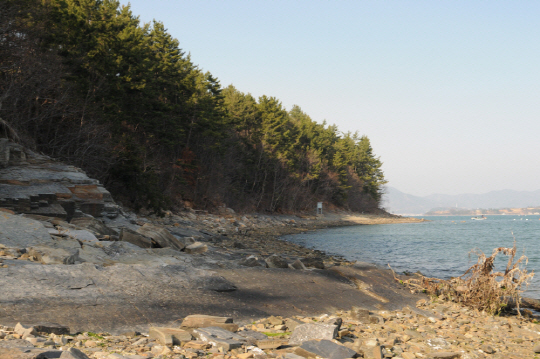 세계 최초로 중생대 백악기 도마뱀 발자국 화석이 발견된 경남 남해군 가인리 화석산지 전경. /사진제공=문화재청 국립문화재연구소