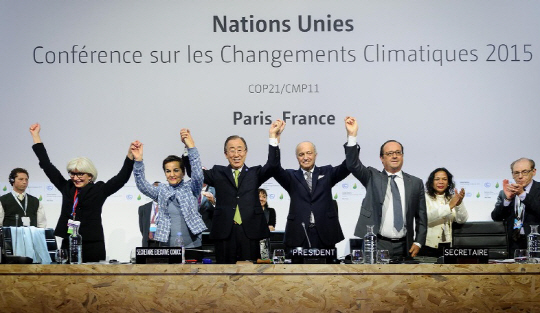 2015년 12월 196개국이 파리에서 열린 21차 유엔기후변화협약 당사국 총회에서 파리협정을 체결했다.