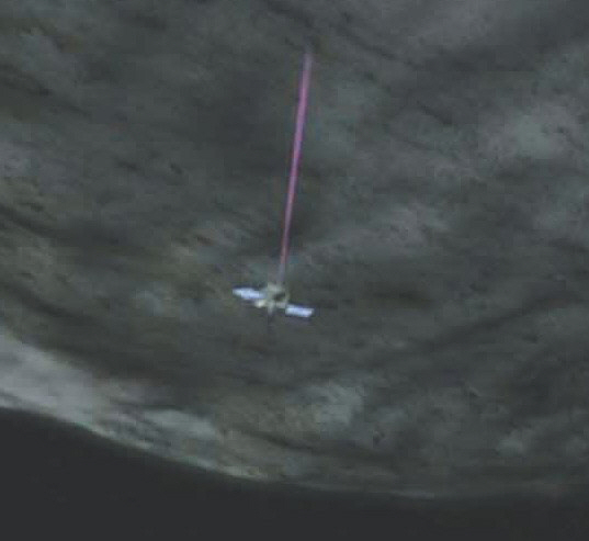 소행성 베누에 접근하는 이시리스 렉스 탐사선(상상도)