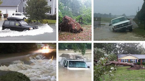 노스캐롤라이나 주 홍수 피해./출처=ABC뉴스 화면 캡처