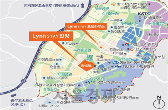 충북혁신도시 ‘우미 Lynn STAY’ 위치도.