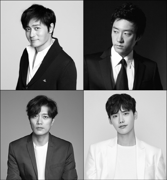 영화 ‘VIP’에 출연하는 배우 장동건, 김명민, 이종석, 박희순(왼쪽 위부터 시계방향) 사진=워너브러더스 코리아㈜