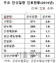 주요 만성질환 진료현황(2015년)