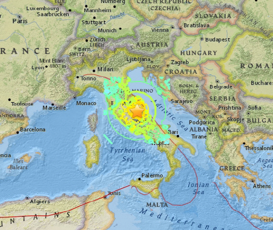 이탈리아 중부에서 규모 7.1 지진, 부상 10명 발생…미국 지질조사국 6.6으로 하향
