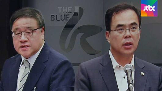 좌측부터 안종범 전 청와대 수석, 김종 전 문체부 차관/사진=JTBC 뉴스룸 캡처