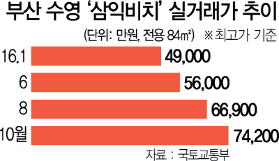 분양권 전매금지 풍선효과 … 부산 84㎡(34평형) 아파트 7억 돌파