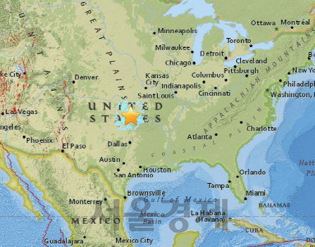 미국 오클라호마서 규모 5.0 지진
