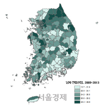 남성 전립선암 발생지도