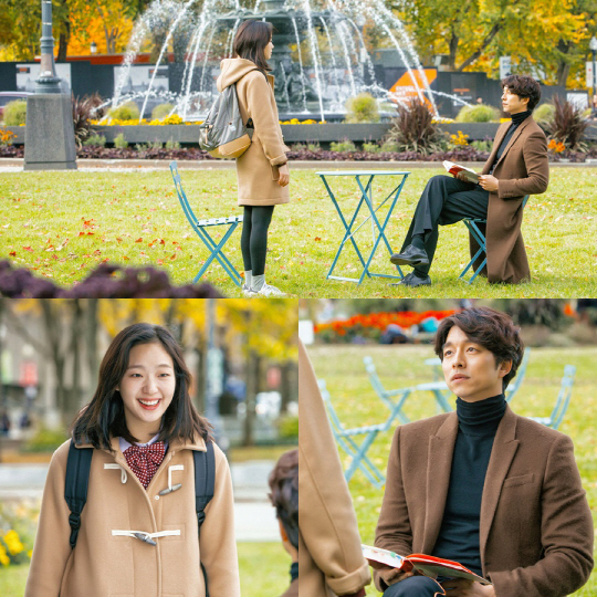 tvN 10주년 특별기획 ‘도깨비’ 캐나다 퀘벡에서 진행된 김고은과 공유의 눈 맞춤 / 사진제공 : tvN