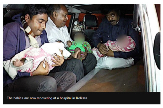 콜카타 병원에서 구출된 아이들/BBC 홈페이지 화면 캡쳐