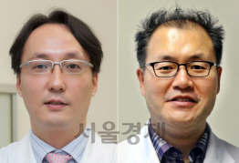 서울아산병원 박도현(왼쪽) 소화기내과 교수와 백찬기 융합의학과 교수