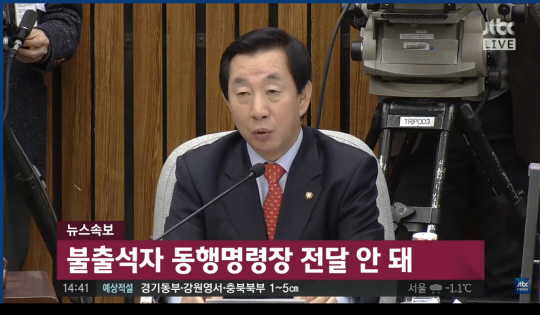 김성태 위원장, “이영선, 윤전추 고의 불출석 판단…청와대의 국민 기만이냐”