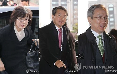 (좌측부터)이정미, 이진성, 강일원 헌법재판관/연합뉴스