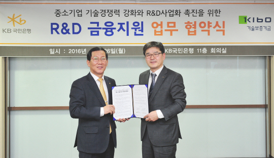 국민銀, 기보와 'R&D 금융지원 업무협약' 체결