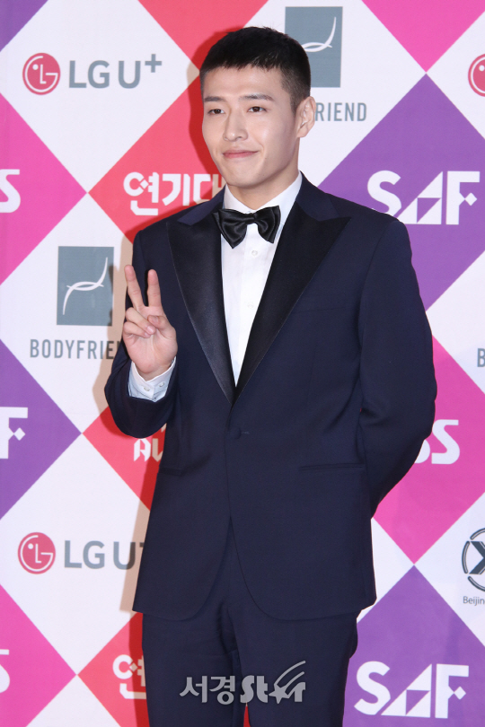 배우 강하늘이 31일 열린 2016 SAF SBS 연기대상에 참석해 포즈를 취하고 있다.