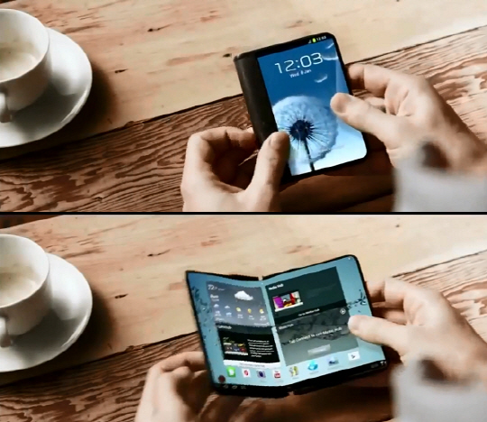삼성전자가 이 회사의 유튜브 채널을 통해 공개한 폴더블 스마트폰의 제품 콘셉트. /출처=유튜브 화면 캡쳐