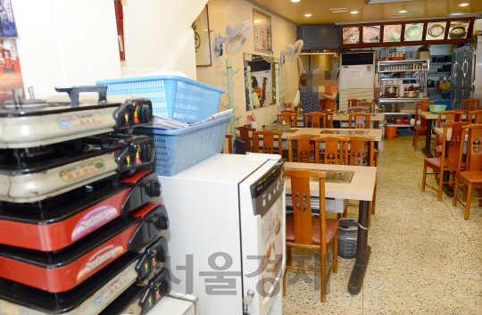 손님이 없어 텅 비어 있는 서울 시내의 한 식당 모습/서울경제DB