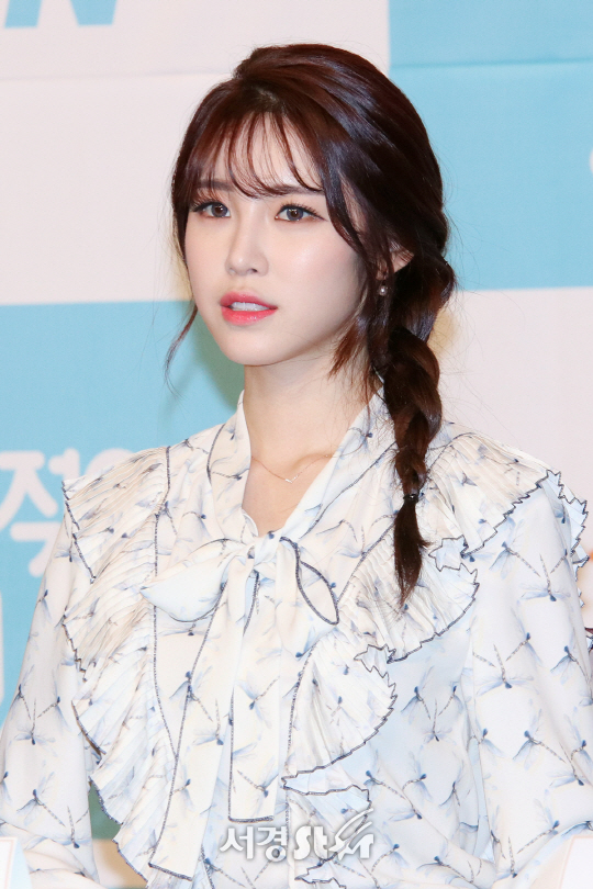 전효성이 10일 열린 tvN 새 월화드라마 ‘내성적인 보스’ 제작발표회에 참석했다.
