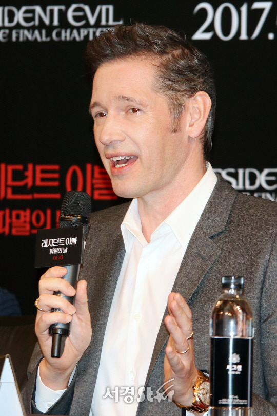 폴 앤더슨 감독이 13일 열린 영화 ‘레지던트 이블: 파멸의 날’ 내한 기자회견에 참석했다.
