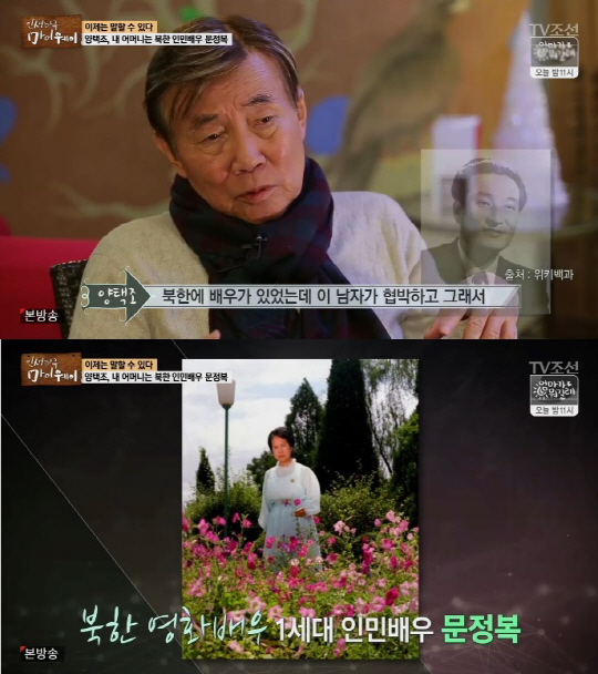 ‘마이웨이’ 양택조 “내 어머니는 북한 인민배우 문정복…숙청 당하셨을 것”